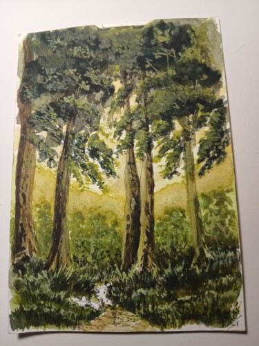 Painting titled "Bosques" by Alejandro Marchante, Original Artwork, Watercolor