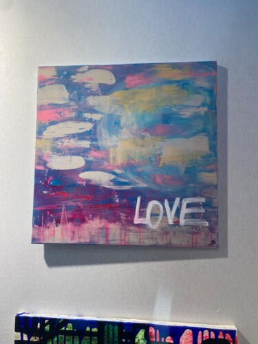 Schilderij getiteld "Love" door Marielle De Backer, Origineel Kunstwerk, Acryl Gemonteerd op Frame voor houten brancard