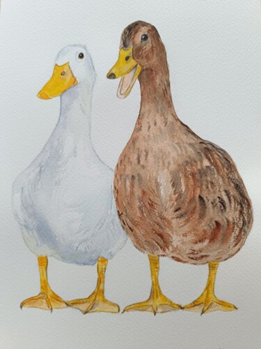 绘画 标题为“2 canards” 由Victoria Girerd, 原创艺术品, 水彩