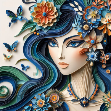 Digital Arts titled "Papercraft Elegance…" by Alberto Capitani, Original Artwork, AI generated image