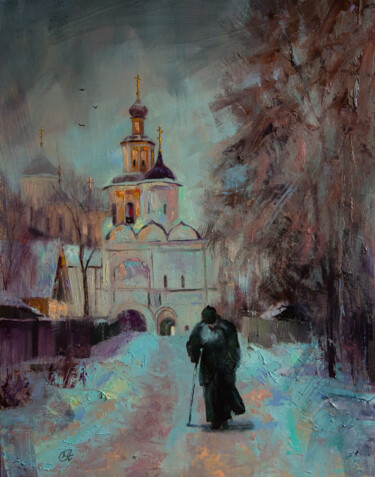 Картина под названием "Монастырь. Вологда" - Андрей Яковлев, Подлинное произведение искусства, Масло