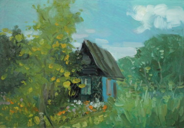 Pittura intitolato "Дача" da Tat Ana Fedorova Popova, Opera d'arte originale, Olio