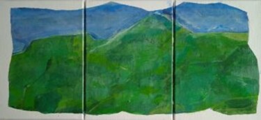 绘画 标题为“Vert Grün Green” 由Gilles Konop, 原创艺术品, 丙烯 安装在木质担架架上