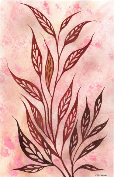 Painting titled "Dancing willow bran…" by Irina Olkhova, Original Artwork, Acrylic