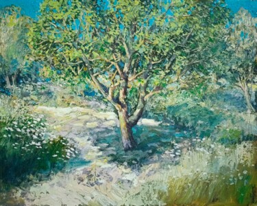 Pittura intitolato "Июнь гуляет по земле" da Vitalij Valsamaki, Opera d'arte originale, Olio Montato su Cartone