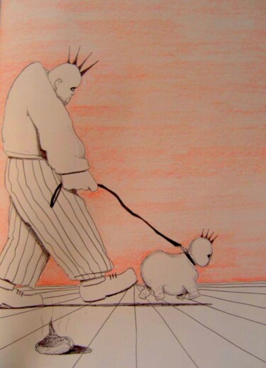 Drawing titled "Studies for future…" by Milto Sideris, Original Artwork, Ballpoint pen