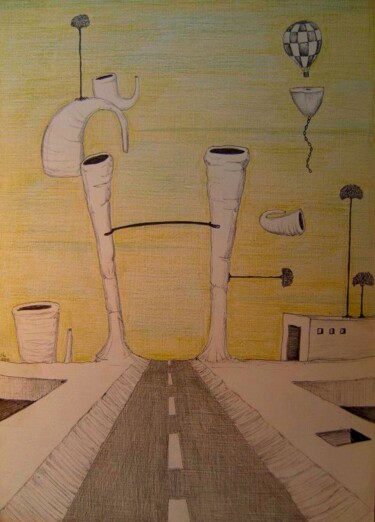 Drawing titled "Studies for future…" by Milto Sideris, Original Artwork, Ballpoint pen