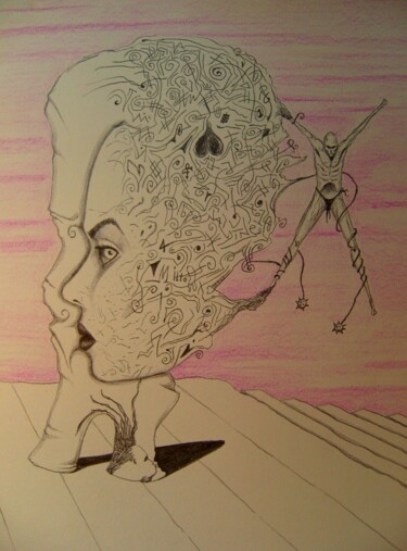 Drawing titled "Studies for future…" by Milto Sideris, Original Artwork, Ballpoint pen