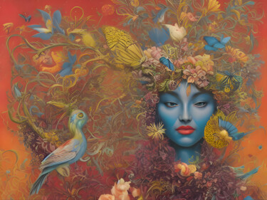 数字艺术 标题为“Butterflies and bir…” 由Meahau, 原创艺术品, AI生成的图像