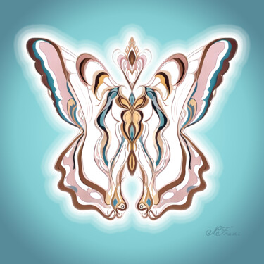 Symbol of positive changes #2. Azure Glow. Digitale Kunst mit dem Titel "Symbol of positive…" von Nathalie Fradi, Original-Kunstwerk, 2D digitale Arbeit