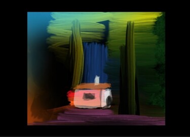 Arts numériques intitulée "La p'tite maison..." par Jacky Patin, Œuvre d'art originale, Peinture numérique