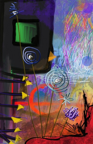 Arts numériques intitulée "Le noiseau..." par Jacky Patin, Œuvre d'art originale, Peinture numérique