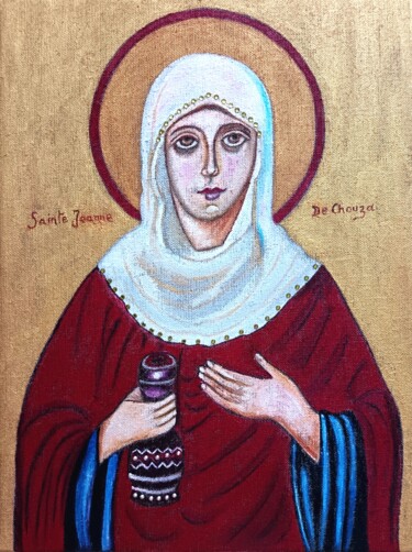 Peinture intitulée "Sainte Jeanne de Ch…" par Laure Barlet, Œuvre d'art originale, Huile Monté sur Châssis en bois