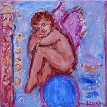 제목이 "Cupidon"인 미술작품 Natalia Kruchkevych로, 원작, 기름 나무 들것 프레임에 장착됨