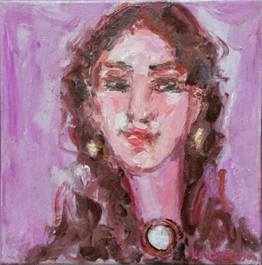 Pittura intitolato "La Parisienne" da Natalia Kruchkevych, Opera d'arte originale, Olio Montato su Telaio per barella in leg…