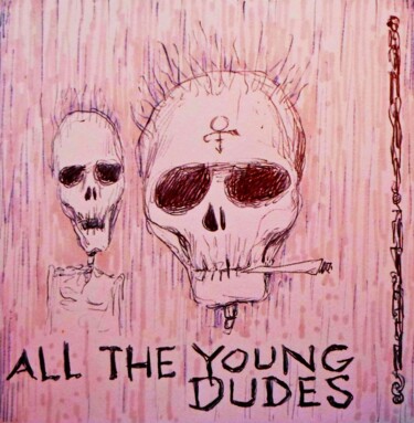 「All the young dudes」というタイトルの描画 Milto Siderisによって, オリジナルのアートワーク, インク