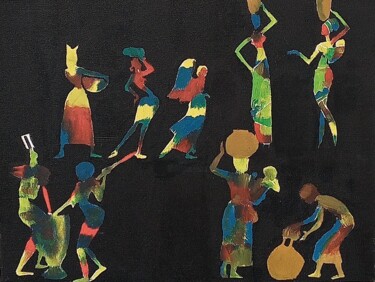 绘画 标题为“Women at work” 由Robert Hollins, 原创艺术品, 油