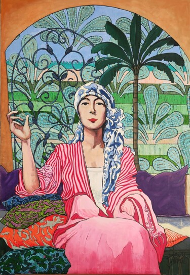 Painting titled "Cap d'Antibes" by Claire Denarie-Soffietti, Original Artwork, Acrylic