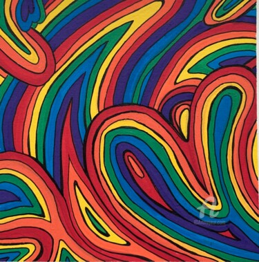 Pulsation of Waves 1 Painting titled "Pulsation of Waves 1" by Anastasia Grik, Original Artwork, Acrylic