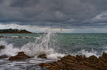 Carantec, vagues à le grève blanche. "Carantec, vagues à…" başlıklı Fotoğraf Thierry Martin tarafından, Orijinal sanat, Dijital Fotoğrafçılık