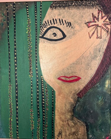Peinture intitulée "Silence Vert" par Emna Chater, Œuvre d'art originale, Acrylique Monté sur Châssis en bois