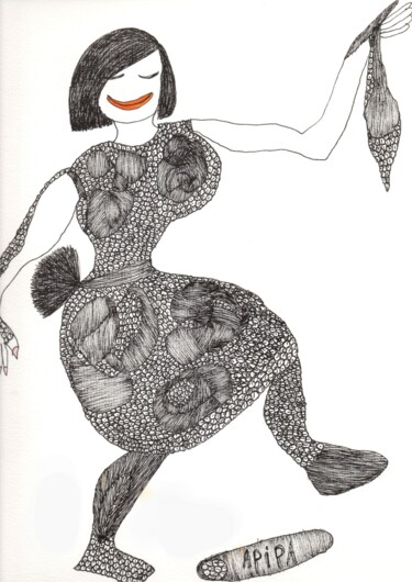 图画 标题为“Apipa” 由Victoria Fadhila Abessi, 原创艺术品, 墨