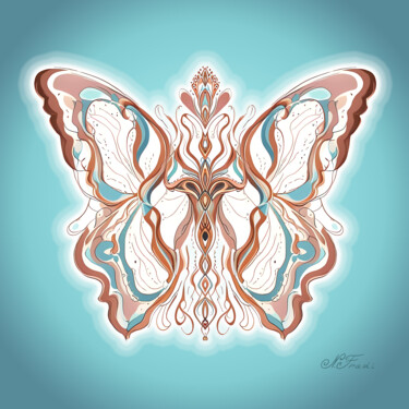 Symbol of positive changes #3. Azure Glow. Digitale Kunst mit dem Titel "Symbol of positive…" von Nathalie Fradi, Original-Kunstwerk, 2D digitale Arbeit