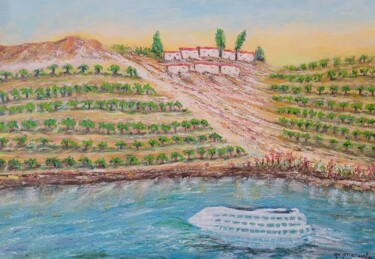 Pintura titulada "Vallée verdoyante" por Manuela Torres Carneiro, Obra de arte original, Acrílico Montado en Bastidor de cam…