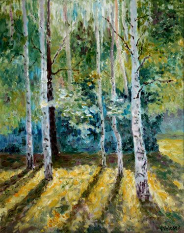 「Long shadows in the…」というタイトルの絵画 Vladimir Volosovによって, オリジナルのアートワーク, オイル ウッドストレッチャーフレームにマウント