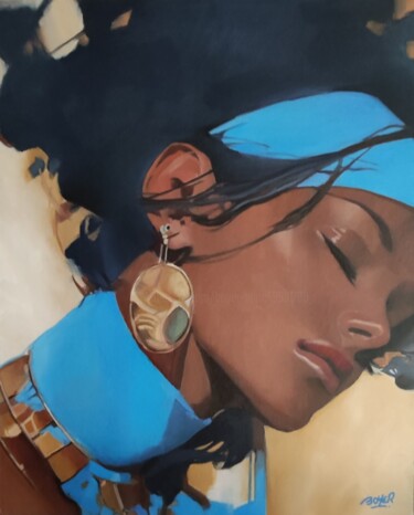 Peinture intitulée "BLUE COLOR" par Boyer Marc, Œuvre d'art originale, Huile Monté sur Autre panneau rigide