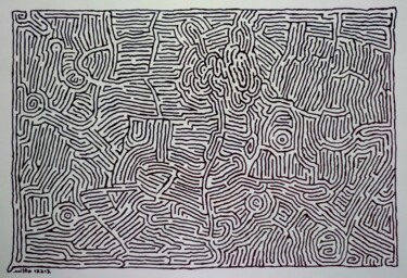 Tekening getiteld "Fading color paper…" door Milto Sideris, Origineel Kunstwerk, Inkt