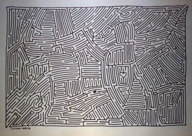 Disegno intitolato "Fading color paper…" da Milto Sideris, Opera d'arte originale, Inchiostro