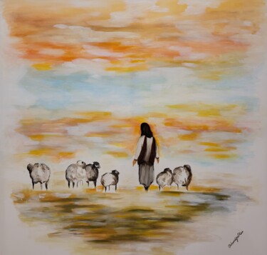 João 10:11 — Painting titled "João 10:11 —" by David Falcão (ACRYLIC MOODS), Original Artwork, Acrylic Mounted on artwork_cat.