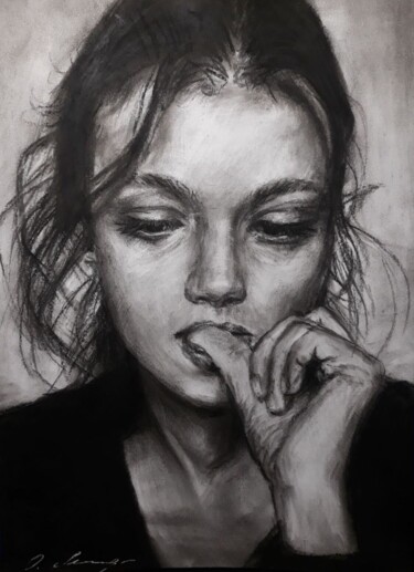 Tekening getiteld "Трудная задача." door Olga Lobova, Origineel Kunstwerk, Pastel