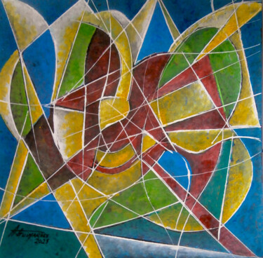 绘画 标题为“Abstrato cubista-FE…” 由Antonio Guimaraes, 原创艺术品, 丙烯