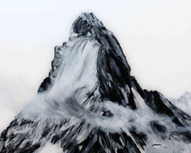 Painting titled "Le Cervin" by Lenopart, Original Artwork, Acrylic Mounted on Wood Stretcher frame