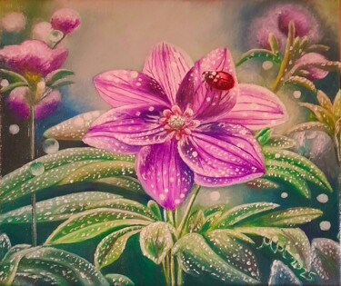 제목이 "Ladybird in flower"인 미술작품 Marija Mitrovic로, 원작, 기름