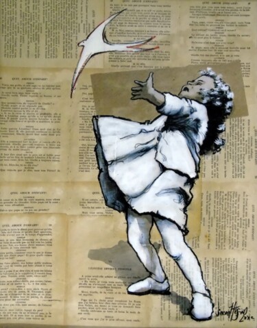 Peinture intitulée "L'oiseau" par Vincent Tessier Xxc, Œuvre d'art originale, Acrylique