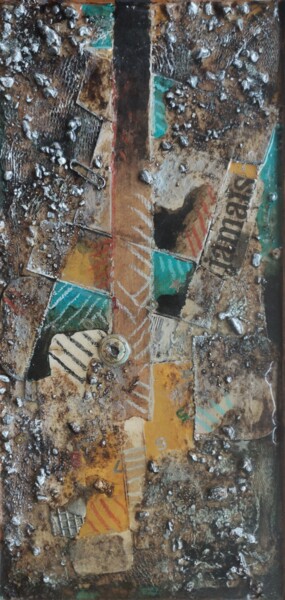 Collages titled "Jamais" by Marc Lefebvre, Original Artwork, Collages Mounted on Wood Panel