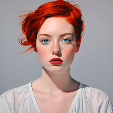 제목이 "Redhead Woman Portr…"인 디지털 아트 Marco Victorino로, 원작, AI 생성 이미지