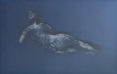 Nu couché Drawing titled "Nu couché" by Franck Sanz, Original Artwork, Charcoal