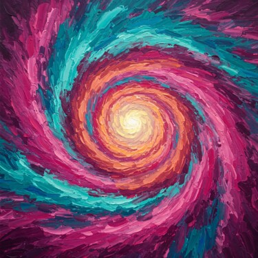 Painting titled "swirling vortex of…" by Chakkrit Bilabdullar, Original Artwork, AI generated image Mounted on Wood Stretche…