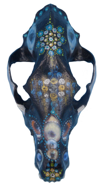 Sculpture intitulée "Border collie avec…" par Tessa Meijer, Œuvre d'art originale, Acrylique