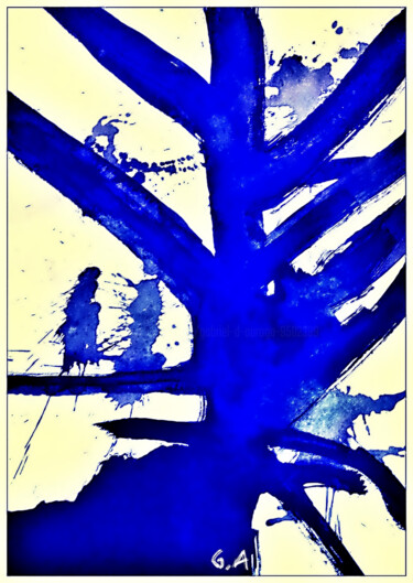 Yggdrasil, l’Arbre des Mondes : Cosmos Nordique – Art Mixte 数字艺术 标题为“Yggdrasil, l’Arbre…” 由Gaboriau Gérald, 原创艺术品, 墨
