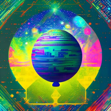 제목이 "space qr code"인 디지털 아트 Modane로, 원작, AI 생성 이미지
