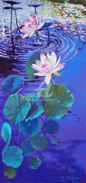 Peinture intitulée "SERENITE" par Brigitte Charles, Œuvre d'art originale, Pastel Monté sur artwork_cat.