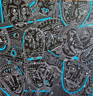 绘画 标题为“dreizehn” 由Wolfgang Schrei, 原创艺术品, 丙烯 安装在木质担架架上
