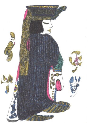 图画 标题为“Sultan d” 由Victoria Fadhila Abessi, 原创艺术品, 墨