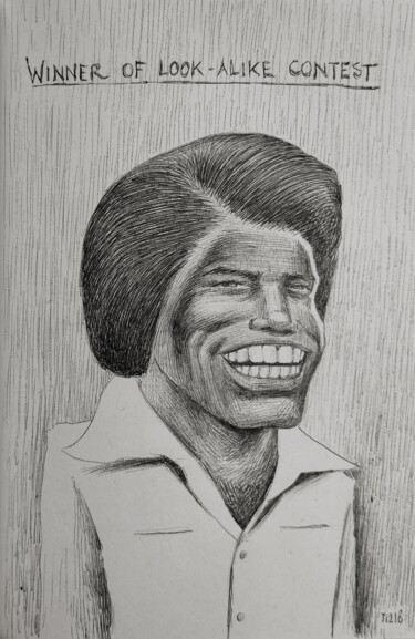 Dessin intitulée "Winner of look-alik…" par Milto Sideris, Œuvre d'art originale, Stylo à bille