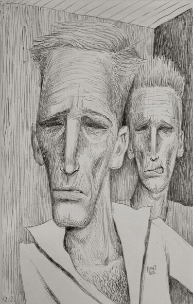 Disegno intitolato "Moviestars" da Milto Sideris, Opera d'arte originale, Biro